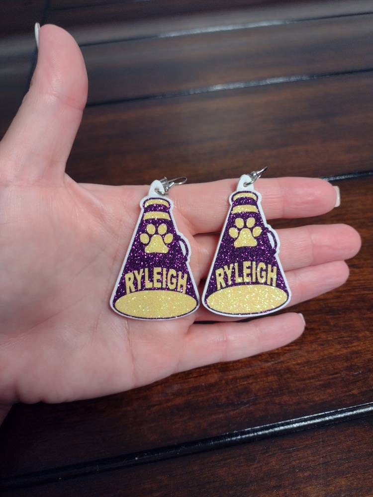 Custom Cheer Earrings Megaphone Earrings