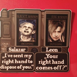 Resident Evil 4 Sticker, Leon Kennedy Sticker, Pixel Sticker