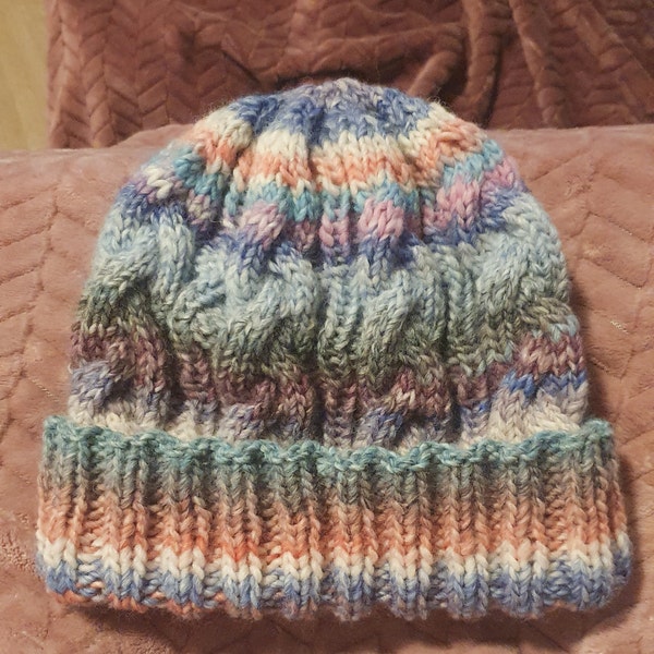 Hat KNITTING PATTERN - Cable Knit Beanie Pattern, Classic Aran Cable ...
