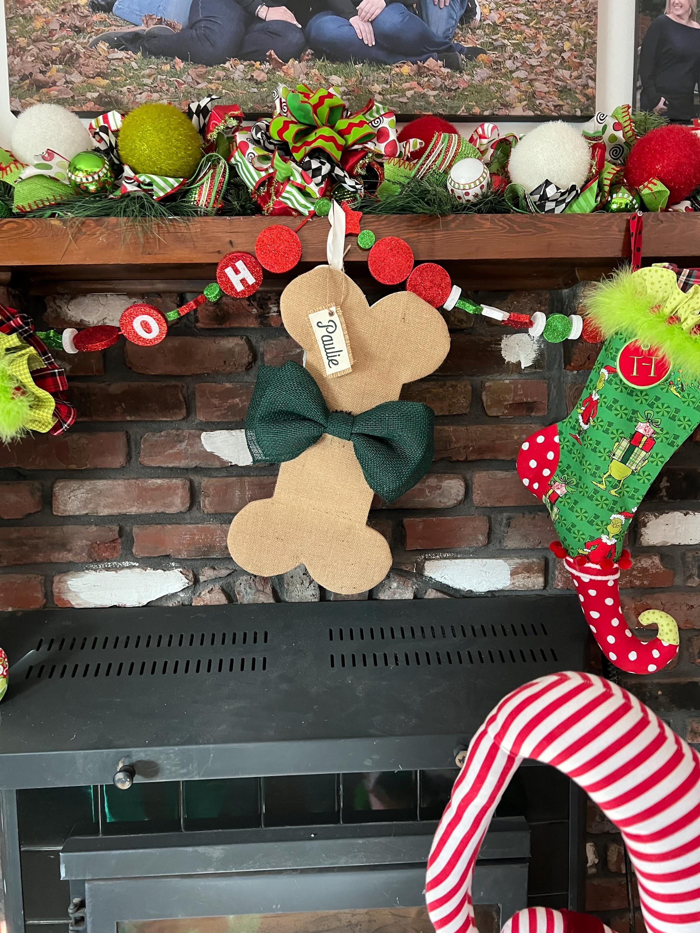 Dog Bone Christmas Stocking - Personalized Pet Stocking