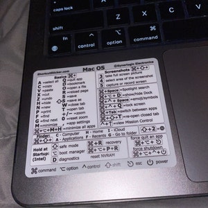 Apple MacBook Pro/air/imac Shortcuts Durable Vinyl Sticker Mac OS ...