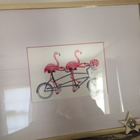 Pink Flamingos on Tandem Bicycle Print, Cycling Flamingos Prints, Kids ...