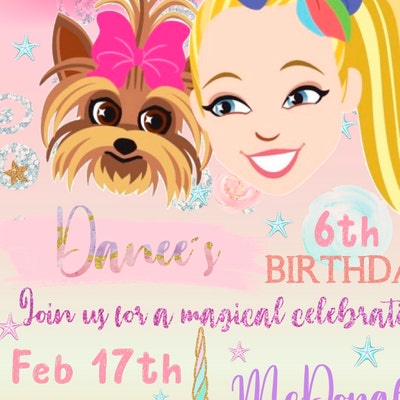 Jojo Siwa Invitations, Jojo Siwa Birthday Invitations, Jojo Siwa Party ...