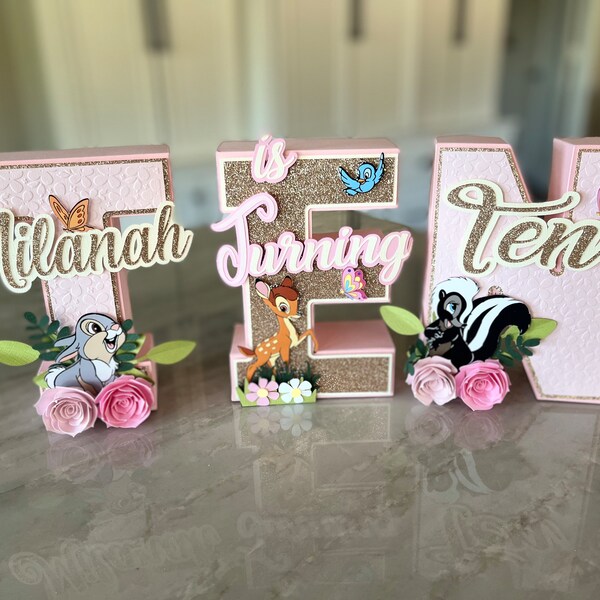 Bambi 3D Letters, One 3D Letters,bambi Birthday,bambi Party,bambi ...