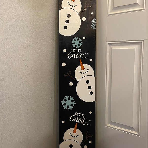 Let It Snow Vertical SVG | Snowman Christmas Design - Etsy