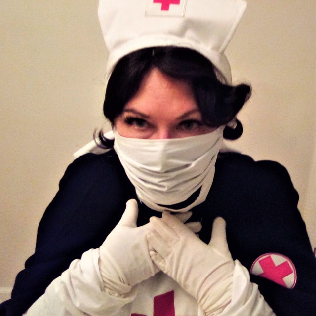 SeasonsTrading White Nurse Hat Headband with Cross - Halloween, Cosplay,  Party Accessory, Civil War Nurse Costume Headpiece