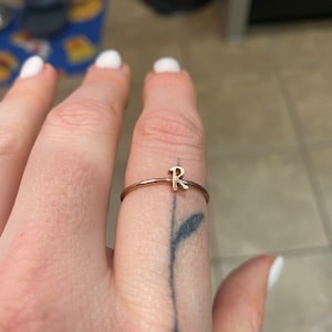 Buy Dainty Initial Ring • Custom Letter Ring in Sterling Silver