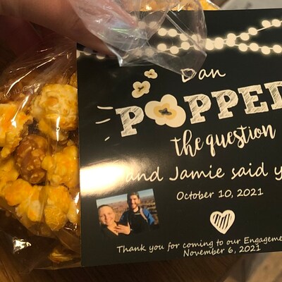 Editable He Popped the Question Gift Tag Engagement Party Gift Tag ...