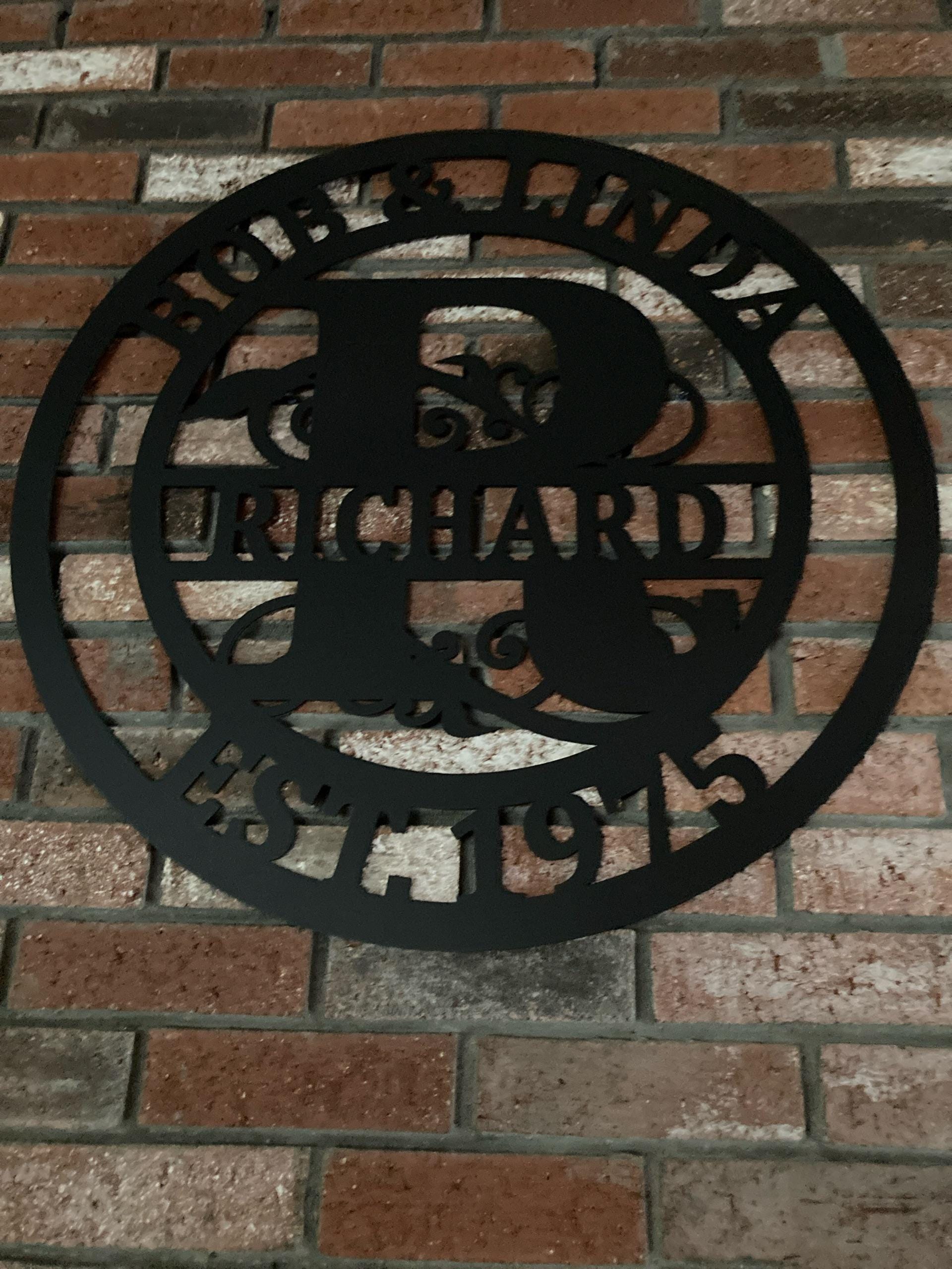 Custom metal monogram, personalized Family Name Metal Sign, Last Name Sign, Initial, Metal Monogram,  Housewarming Gift, Wedding Anniversary