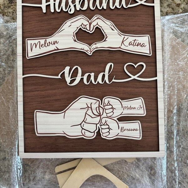 Personalized Wooden Family Tree Plaque – Custom Laser Engraved Names, 2-9 Names, Holiday Or Birthday Gift