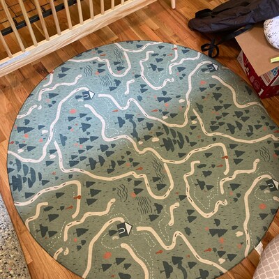 Medieval Kingdom Road Map 5ft Round Rug, Fairytale Castle Nursery Theme ...