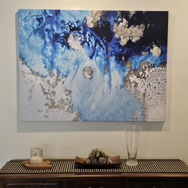 Cerulean Blue Art Print Pentewan Print Ocean Print Coastal Artwork cerulean-blue-art-print-pentewan-print-ocean-print-coastal-artwork