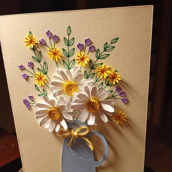 3D Flower Card, Daisy Greeting Card SVG Template for Cricut and ...