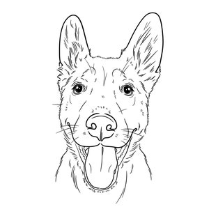 Custom Line Drawing Pet Dog Portrait INK Tattoo Commission - Etsy