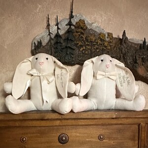 Personalized Handmade Keepsake/memory Bunny Created From Receiving ...