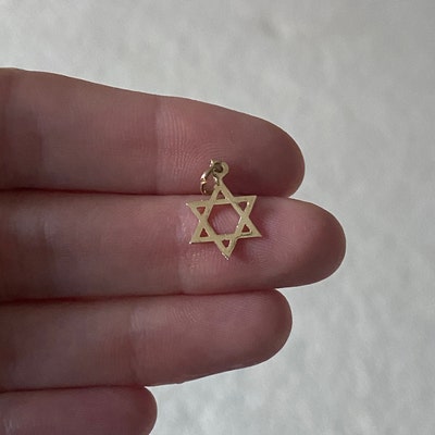 Dainty Chai Star Of David Pendant - 14k Yellow Gold Jewish Jewelry, 0.39 X 0.31 Inch, Handmade, Meaningful Gift