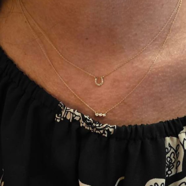14k .30pts bezel set diamond necklace