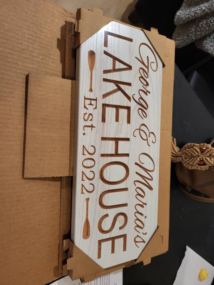Custom Carved Wood Sign: Lake House, Cabin, Lodge Decor