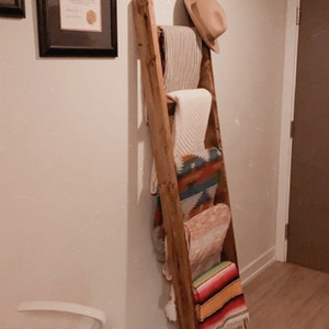 Natsukage Escalera de madera rústica para manta, escalera decorativa para  sala de estar, baño, dormitorio, pared, soporte de escalera (63 x 22