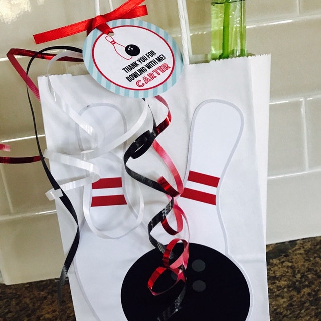 Bowling Goody Bags Bowling Favor Bags Bowling Gift Bags Etsy