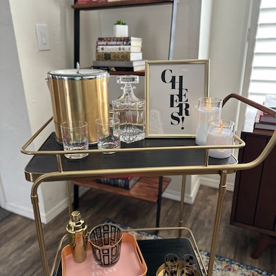 Bar Cart Decor Cheers Print Bar Cart Accessories Bar Cart Print Bar Art ...