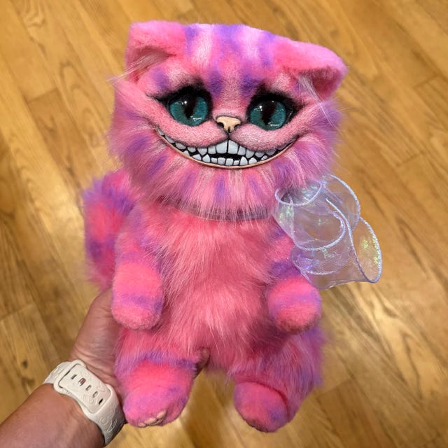 チェシャ猫のふわふわリアルなおもちゃ ピンク - Etsy 日本