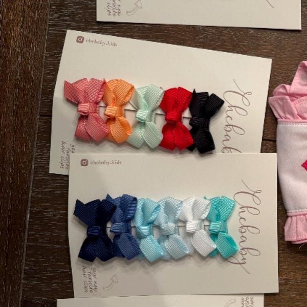 40pcs Girls Hair Bow Clips, TSV 1.4" Ribbon Tiny Hair Barrettes Alligator Clips Hair Accessories In Pairs