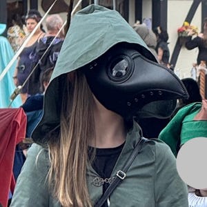 子供用ペスト医師マスク、黒、ペスト帽子、子供用コスプレ、フェイク