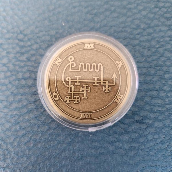 MAMMON SIGIL Coin Sigil of Mammon King of Wealth Seal Spirit of Prosperity Coin Pendant Souvenir