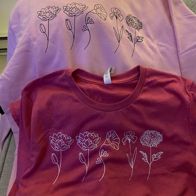 Custom Birth Month Birth Flowers Shirt Gift for Her Flower Tshirt ...