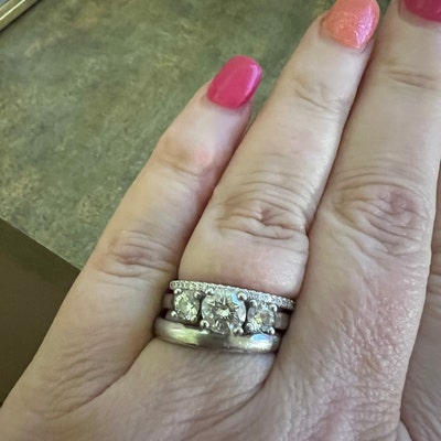 Whisper Thin Moissanite Wedding Band, Dainty 1.2mm Micro Pave Wedding