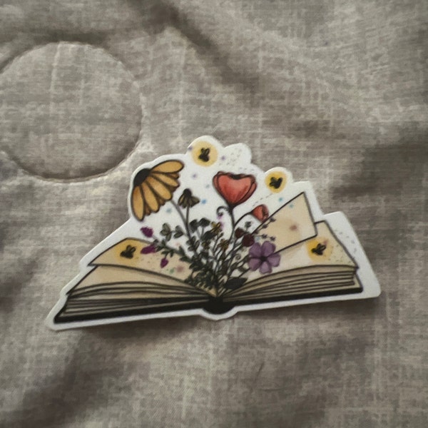 Floral Book Sticker Books | Reading Sticker | Floral Sticker | - Etsy