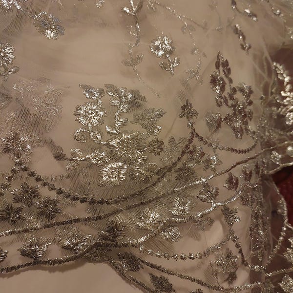 Fawn Sequinned Chiffon Dupatta