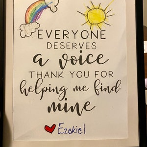 Everyone Deserves A Voice Thank You For Helping Me Find Mine - Etsy