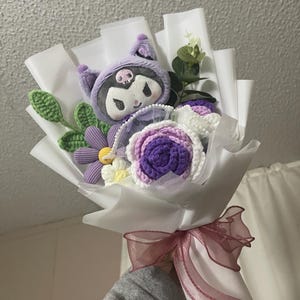 ハローキティブーケ、サンリオ、クロミ、かぎ針編みフラワーブーケ