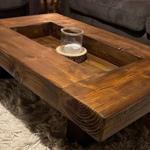 Rustic Handmade Solid Wood Sleeper Coffee Table Xtra Large Xtra