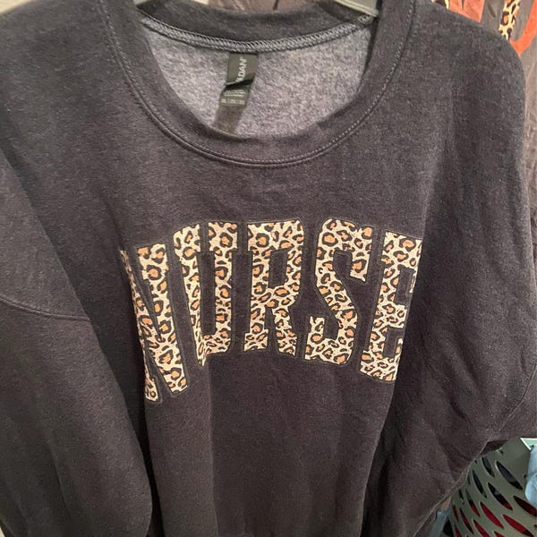 Leopard Nurse Sweatshirt, Nurse Sweatshirt 2D0404 main image 0