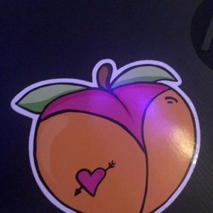 Peach Vinyl Sticker | Peach Bum | Thong | Luggage Sticker | Laptop