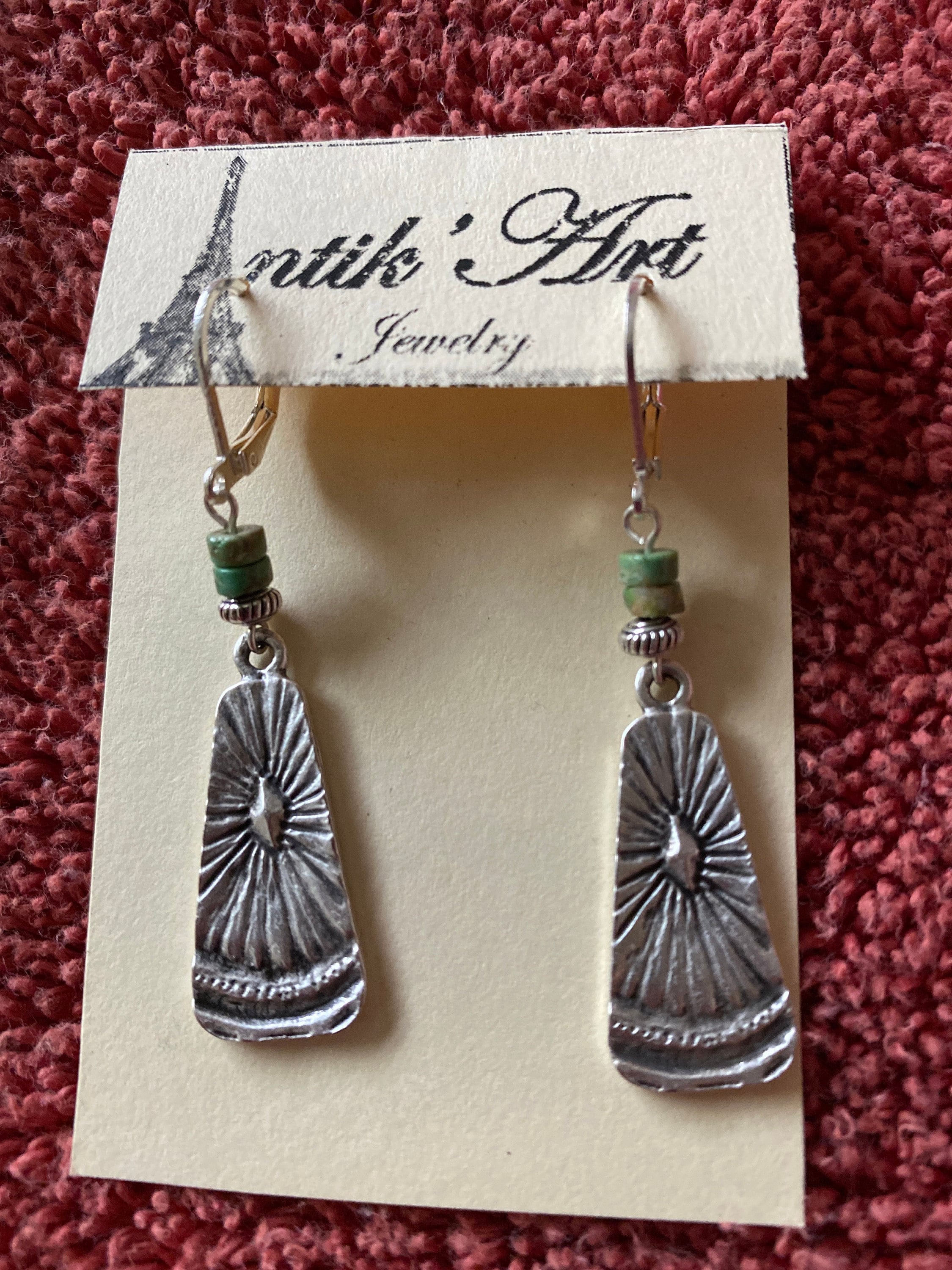 Silver Genuine Turquoise Earrings Dangle Earrings Boho Earrings Drop earrings Boho jewelry Stone Earrings Bohemian earrings Gift For women