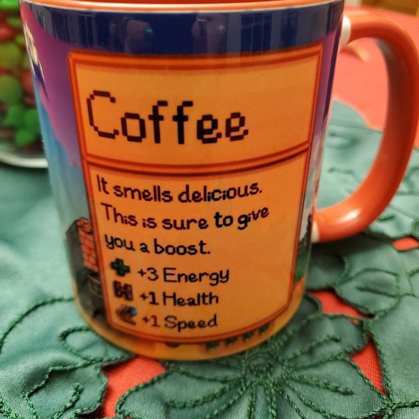 Tazza Da Caffè Stardew Valley, 325 Ml, Nera, Stampa Fronte/Retro, Regalo Divertente Per Giocatori