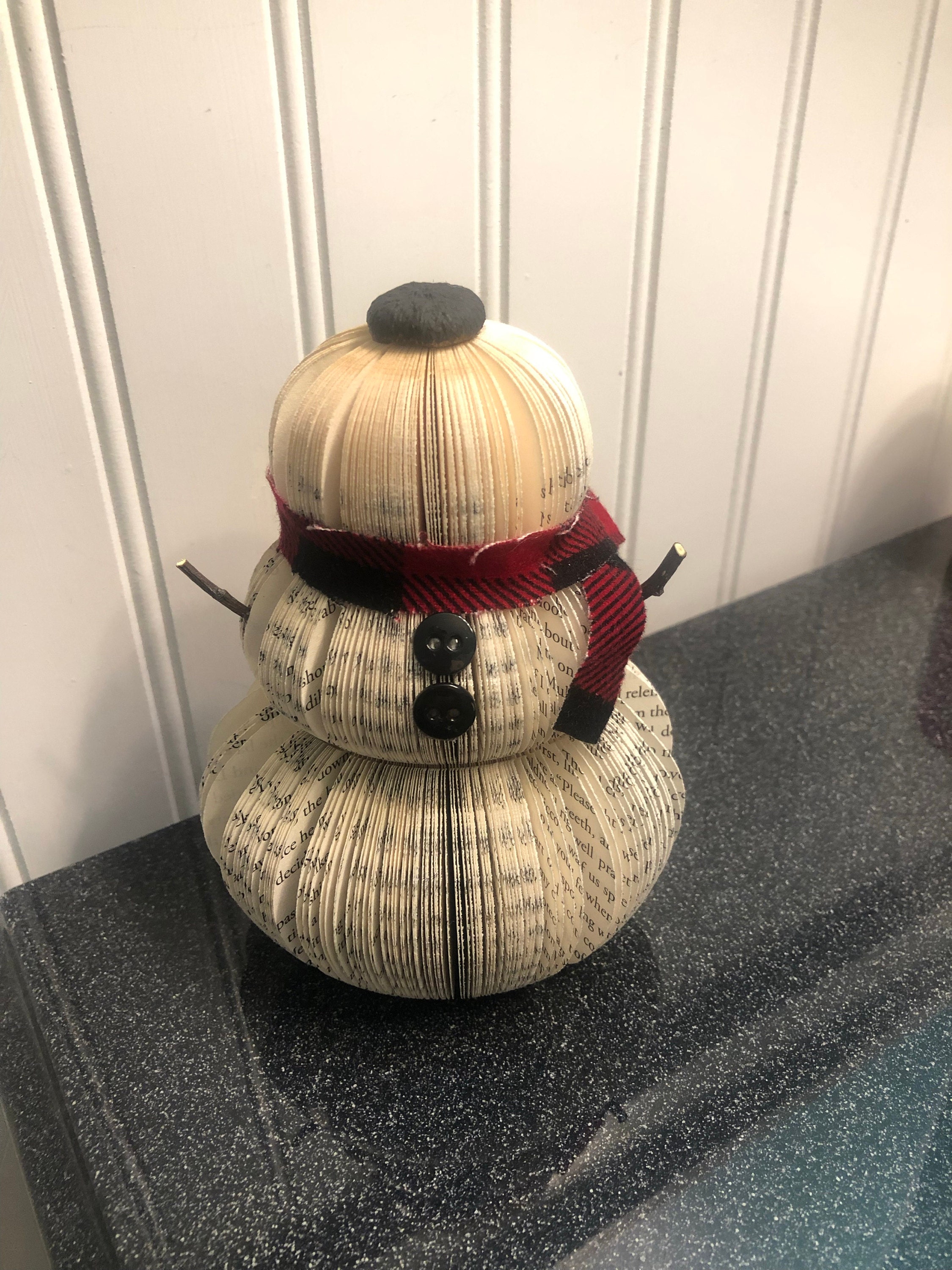 Book Snowman-Christmas Decor-Holiday Decor-Christmas Decoration-Christmas Gifts-Book Exchange-Winter Decor-Teacher Gift-Gift for Mom