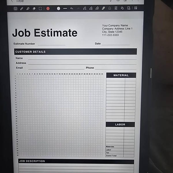 Job Sketch Estimate Form | Editable Estimate Template | Printable ...