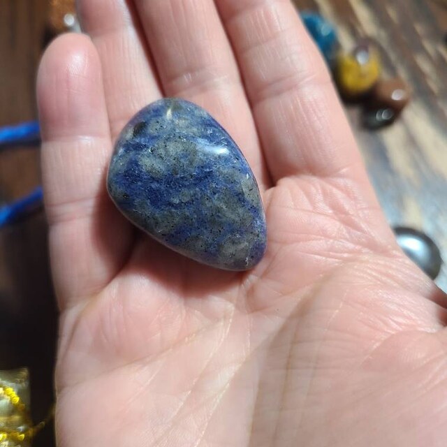 ブルー スポット ジャスパー タンブル ストーン - ブルー スポット