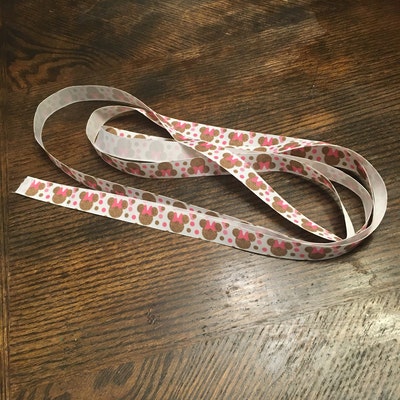7/8 Pink /gold Minnie Mouse Grosgrain Ribbon 3 Yards 7/8 Minnie Mouse ...