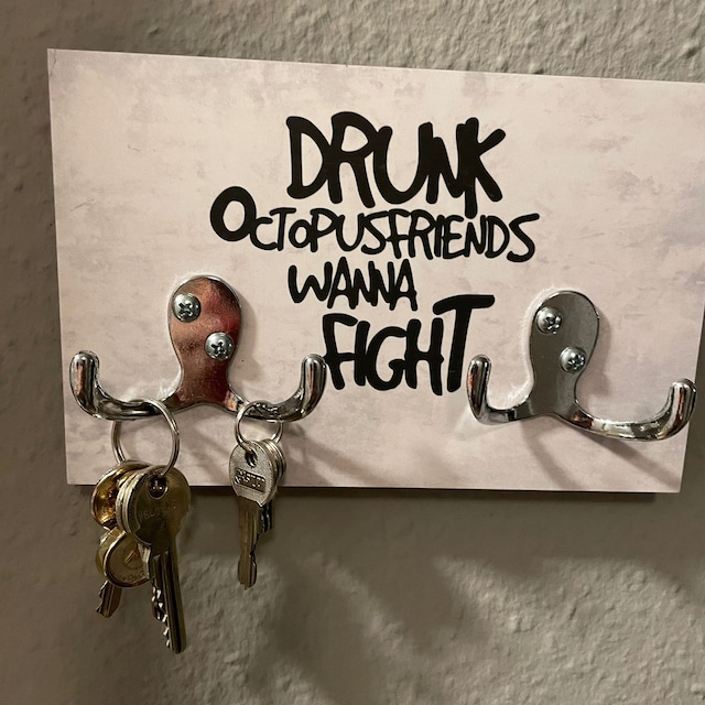 Key Board Drunk Octopus Friends Wanna Fight Hook Bar for Wardrobe and  Hallway for Four Keys Funny Creative Gift -  Canada