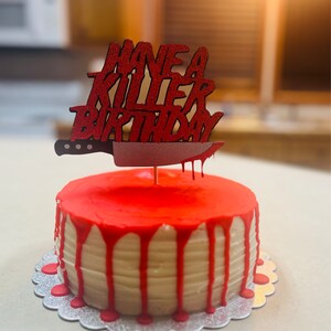 4 Décorations De Gâteau Halloween - Topper Couteau, Hache, Scie Ensanglantés - Décoration Non Comestible En Acrylique Pour Anniversaire Thème Horreur - 6