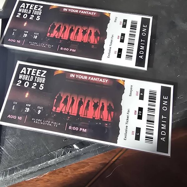 Personalized Ateez Concert Ticket Physical Souvenir Ticket Etsy