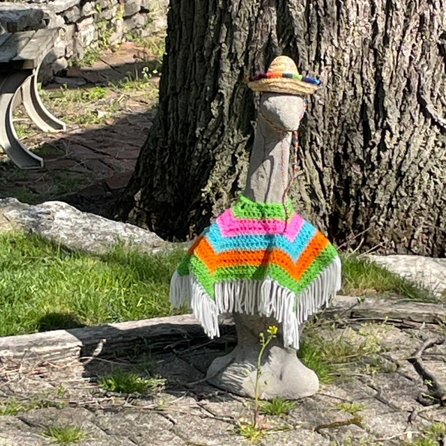 Dreamtop Mexikanische Gänse-Outfits Für Garten-Statue – Inkl. Sombrero, Bandana, Brille & Bart, Bunt, Für 43–58 Cm Gänse