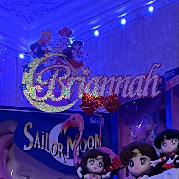 PERSONALIZED Sailor Moon Inspired Name Glitter Die Cut/party ...