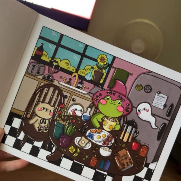 Madge the Froggy Witch Coloring Book-witch Coloring Book-halloween Coloring Pages-adult Coloring ...